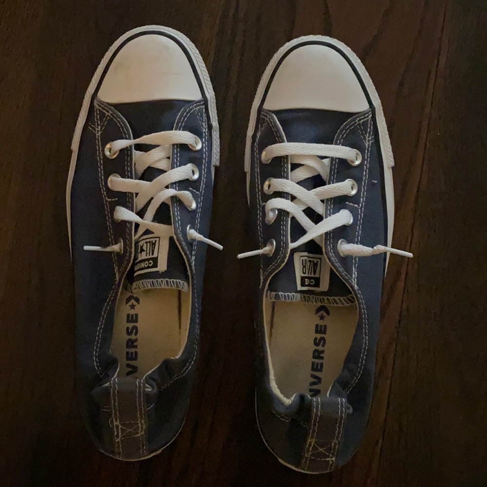 Navy converse slip on sneakers - size 10